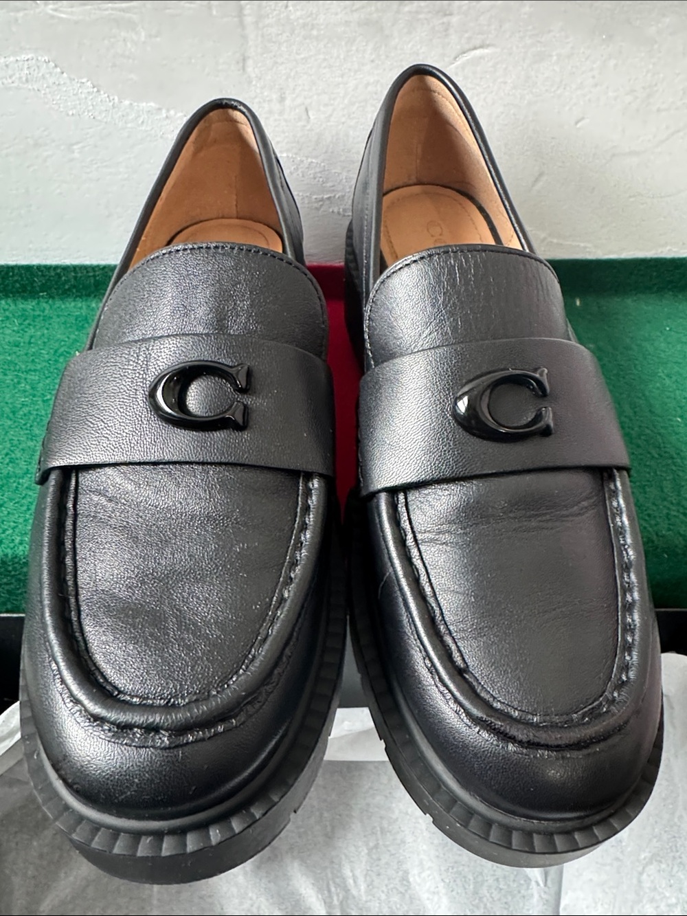🖤Coach Black Leather Loafers 👞 Size 7 (37.5) - Picture 4 of 14